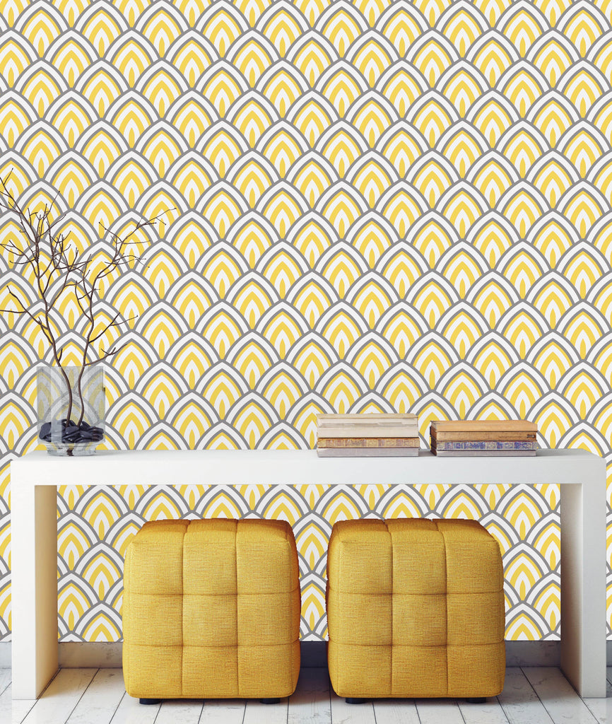 uniQstiQ Geometric Yellow Geometric Wallpaper Wallpaper