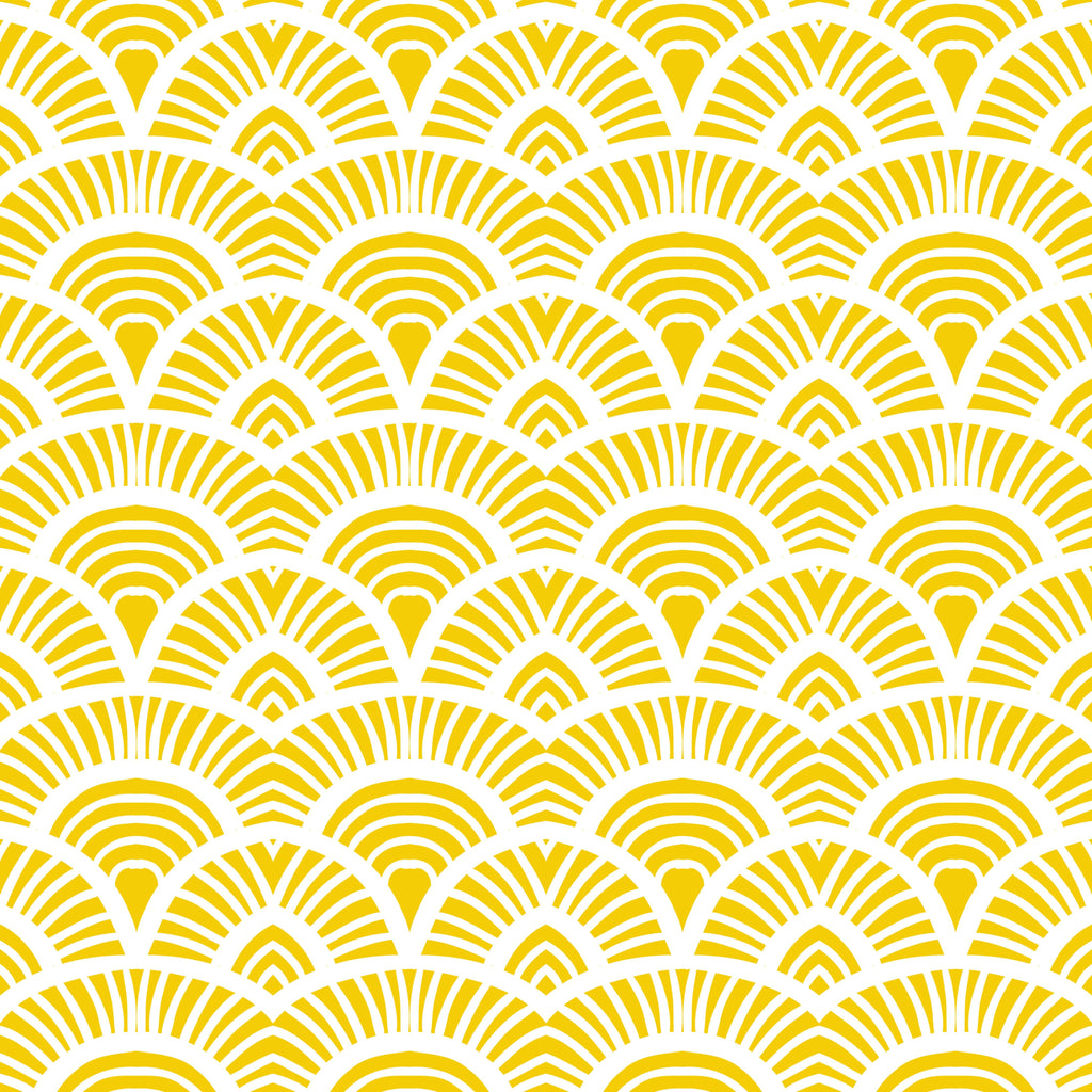 uniQstiQ Geometric Yellow Scallops Wallpaper Wallpaper