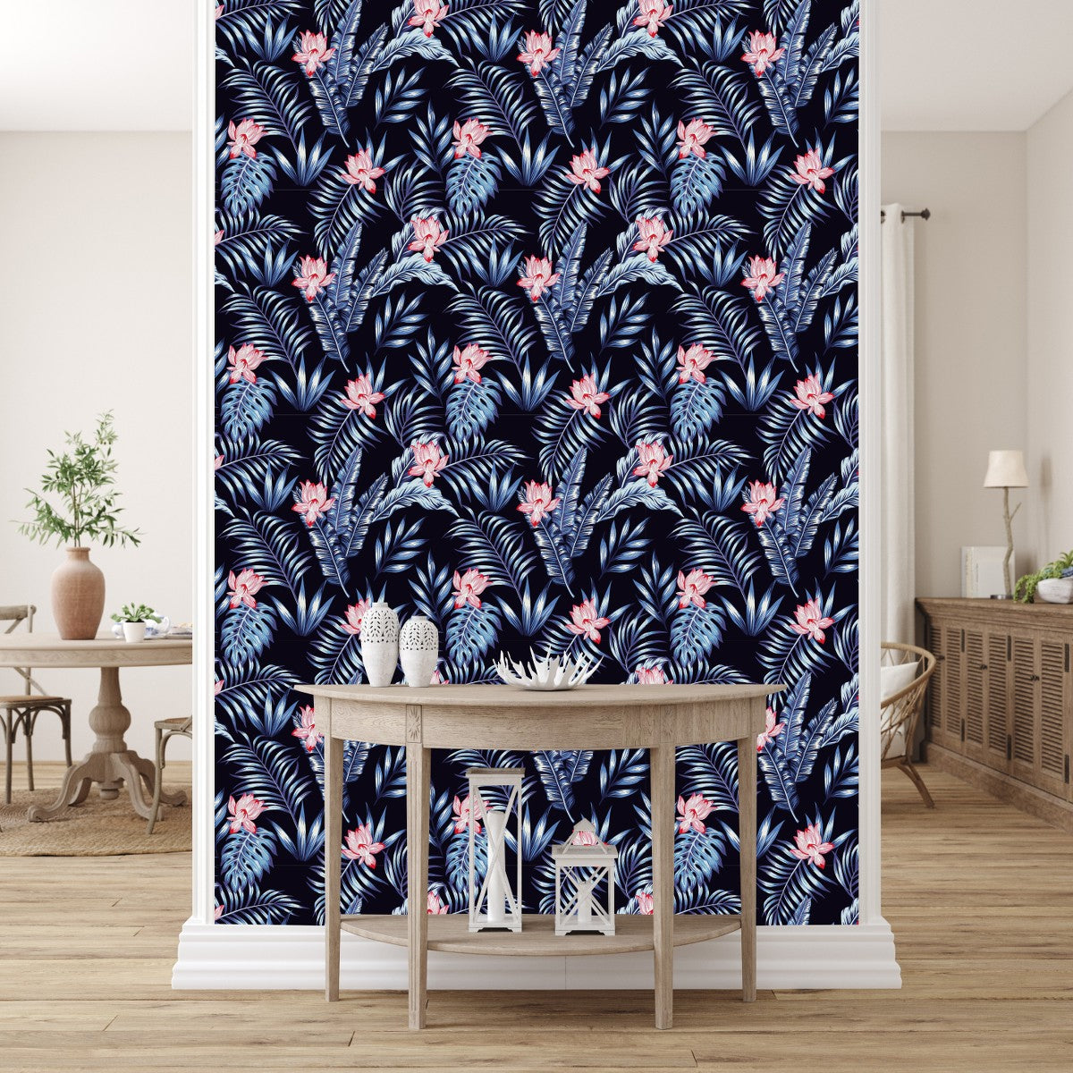 Blue Palms Fabric Wallpaper and Home Decor  Spoonflower