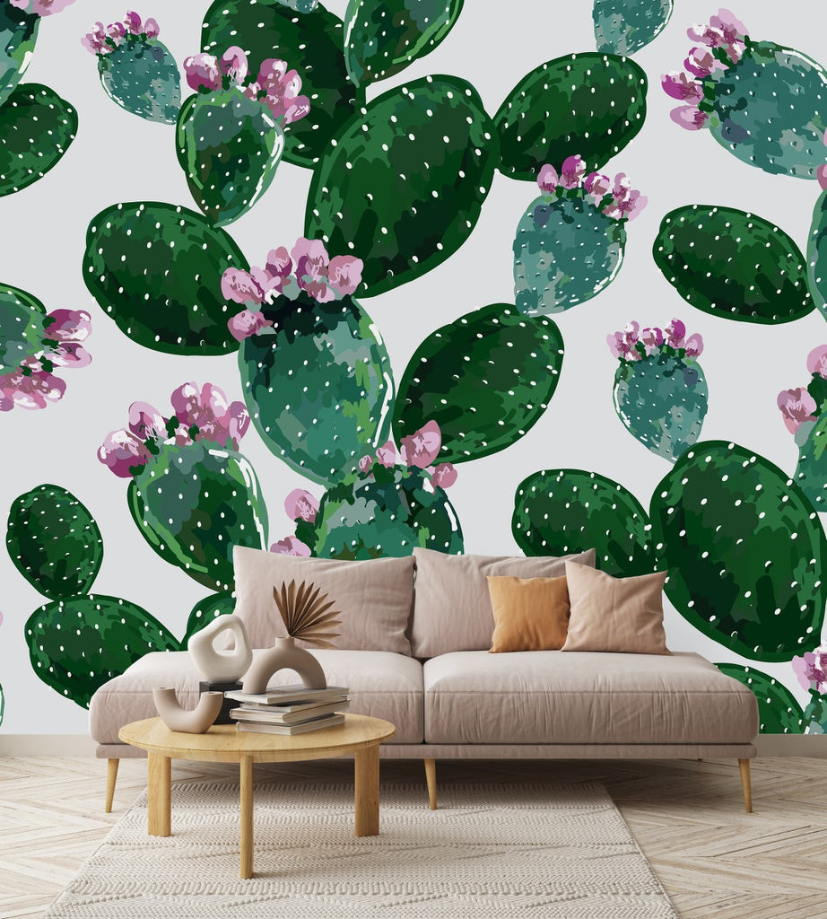 Green Cactus Wallpaper  uniQstiQ Long Murals