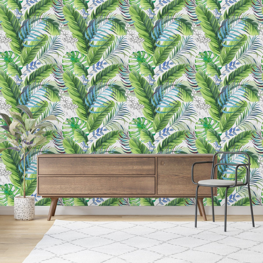 Large Palm Leaves Wallpaper  uniQstiQ Tropical